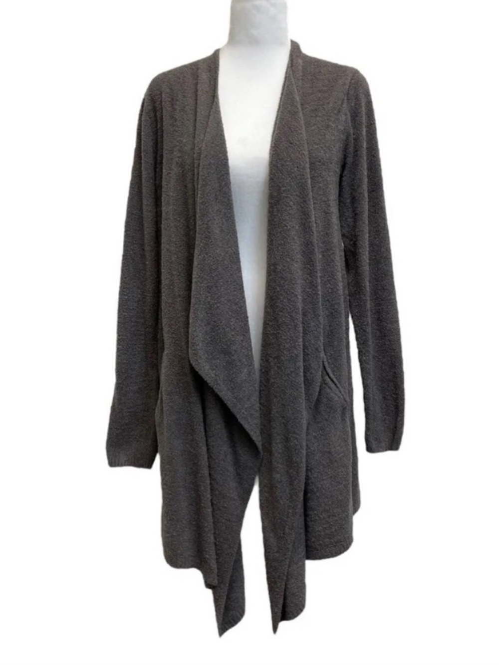 Barefoot Dreams Gray Island Lite Cozychic Lite Knit Waterfall Cardigan